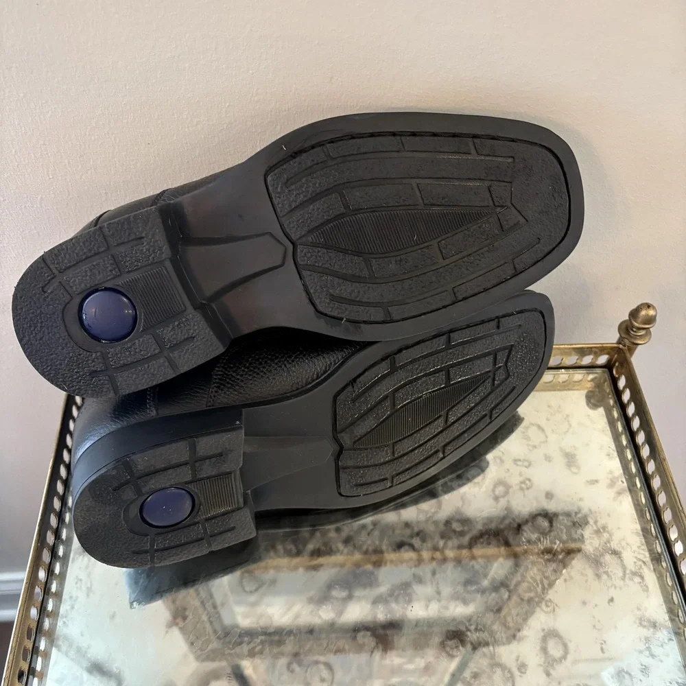 Belvedere Shoes Mens Size 10 Black Bay Bridge Derby EEE‎ Wide Apron Toe Leather
